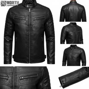 Blouson aviateur unisexe court et lavable personnalisé en cuir PU col montant ample hiver teint uni imperméable coupe-vent - Product Image 6