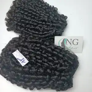 Pixie curly weft Hair Double Drawn 100% Vietnamese Human Hair No Shedding No Tangle No Chemicals Made In Vietnam