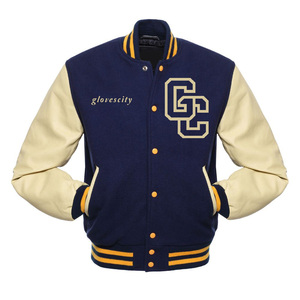 Chaqueta Universitaria de Lana Personalizada para Invierno, Superventas, Diseño Clásico, Mangas de Cuero Genuino, Letra Bordada en la Parte Delantera - Product Image 2