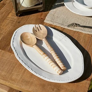 Cuillère de service en bois avec manche en os antique, résine et bois de haute qualité, accessoires de cuisine - Product Image 5
