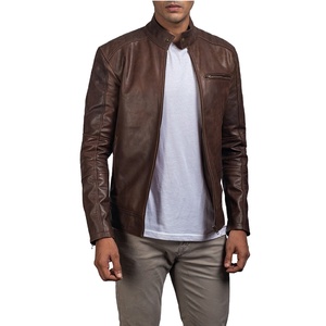 Chaqueta de cuero de invierno personalizable para hombre con cierre de cremallera chaquetas de cuero transpirables para hombre - Product Image 1