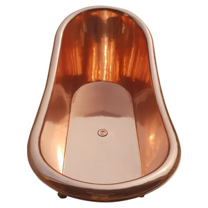 Bañera de cobre hecha a mano, independiente, aspecto pulido de cobre, diseñador, nueva bañera de cobre puro, bañera moderna de lujo para Hotel - Product Image 4