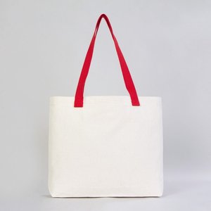 Modern 10 oz Cotton Canvas Tote <b>Bag</b> Red Woven Handles Eco-Friendly <b>Medium</b> (18 14 3 Inches 45 35 8 Cm)-for Daily Use - Product Image 5