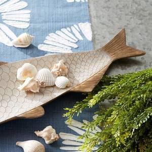 Handcrafted Fish Shape <b>Wooden</b> Serving <b>Tray</b> Decorative <b>White</b> Wash Wood Platter For Snacks Appetizers Dining Table & Gifting Use - Product Image 5