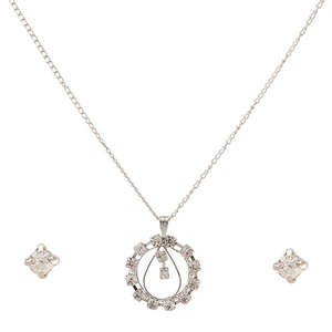 Regina Fine Jewelry Set-Colgante Chapado en plata con piedra austriaca blanca 1203102 - Product Image 1