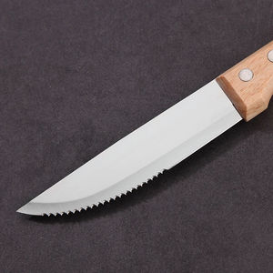 Vente directe d'usine, 4 couteaux à steak micro-dentelés de 4,7 pouces avec manche en bois de hêtre, couteaux de cuisine - Product Image 4