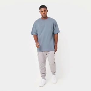 100% coton toile poids moyen manches courtes col côtelé Pakistan bleu hommes classique coupe régulière solide séchage rapide respirant - Product Image 3