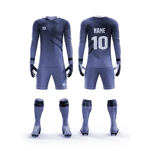 Uniformes de portero de fútbol de manga larga para hombre, logotipo personalizado, camiseta de fútbol para adultos, conjunto de ropa de entrenamiento de fútbol