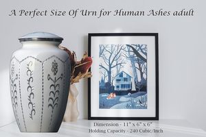 Adult Cremation Urns for Male/Female Funeral Urn for Human Ashes Decorative Urns for Ashes <b>Large</b> <b>Keepsake</b> <b>Box</b> (White) - Product Image 2