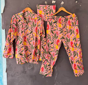 <b>Women's</b> Cotton Handmade PJ Set Breathable Casual <b>Sleepwear</b> Suit for All Seasons-Year-Round Wear - Product Image 4