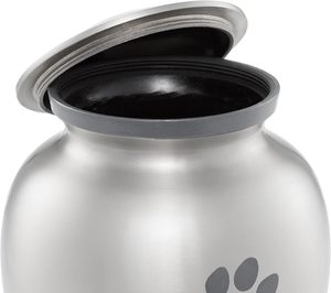 Pet Cremation <b>Urns</b> for <b>Dog</b> and Cat Ashes, Memorial Paw Print <b>Urn</b> - Small Up to 35 Pounds Silver - Product Image 4