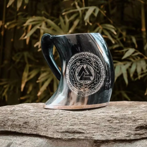 Authentic Handcrafted Viking Horn <b>Mug</b> Natural Buffalo Horn <b>Beer</b> <b>Mug</b> Classic Design Party Gift for Men - Product Image 1