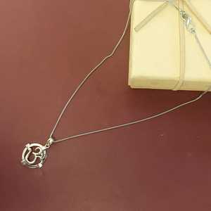 Indian Manufacturer <b>Jewellery</b> Wholesaler Religious OM Pendant Bridal Chain Necklace Indian <b>Silver</b> Tone Jewelry for Women - Product Image 2