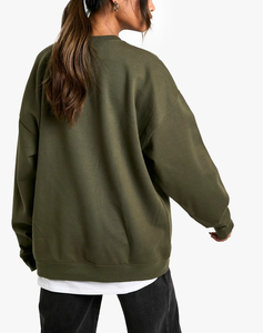 OEM Custom Made High Quality Women's Sweatshirt Crew Neck Oversized Women's Fleece Button up Pullover Shirts for Women - Product Image 4