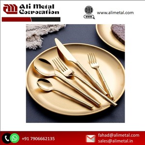 Established Design Decent Flatware Stainless Steel <b>Set</b> <b>Golden</b> Polished Dinnerware <b>Cutlery</b> <b>Set</b> Tableware For Event Party Hotels - Product Image 2