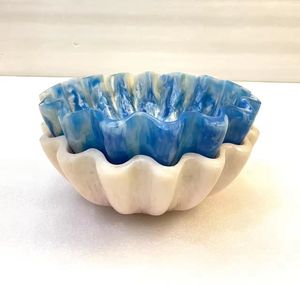 Cuenco de resina de lujo moderno con cuchara, cuencos redondos para frutas y ensaladas con cuenco para servir hecho a mano de alta calidad - Product Image 2