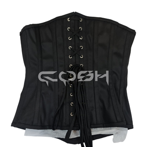 Corsé de Algodón Negro Gótico con Varillas de Acero Debajo del Busto y Cierre de Cremallera Frontal para Ropa Deportiva - Product Image 6