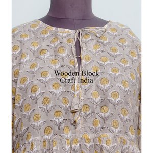 Vestido Boho Ligero de Algodón para Mujer, Estampado Floral Hecho a Mano, Estilo Casual y Fresco para Fiestas de Verano, Lavable - Product Image 3