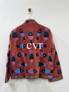 Manteau bohème en velours brodé, col mandarin, manches longues, motif animalier, fait main, pour femme adulte, vêtement d'extérieur pour l'automne - Product Image 2