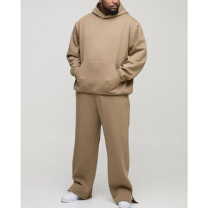 Conjuntos de chándal de invierno para hombre hechos a medida, ropa informal de manga larga, diseño sólido, transpirable, peso pesado, de talla grande 100% - Product Image 1