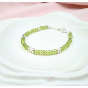 AAA+ 925 Sterling <b>Silver</b> <b>Bracelet</b> with Peridot Crystal Elegant <b>Bangles</b> for Women - Product Image 1