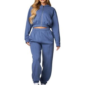 Vente en gros survêtement brodé personnalisé pour femmes survêtement pour femmes ensemble 2 pièces survêtement pantalon de jogging pour femmes 2026 - Product Image 1