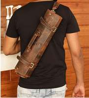 Étui à rouleau de couteau en cuir robuste de style vintage à prix d'usine sac à outils mécanique pliable et durable pour l'organisation de la cuisine
