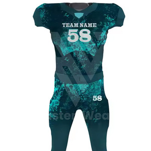 Nouveau design, impression par sublimation, uniformes de football américain antibactériens respirants à séchage rapide, vêtements d'équipe de football bon marché - Product Image 1