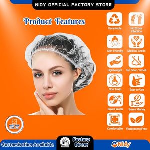 หมวกอาบน้ำที่ดีสำหรับตกแต่งบ้านและเครื่องนอน | ผ้าคลุมผมกันน้ำแบบใช้แล้วทิ้งสำหรับอาบน้ำผมสบาย - Product Image 3