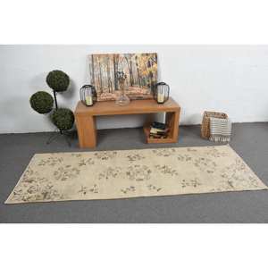 Clásico Beige marrón 2,8X7,9 pies hecho a mano de piel de lana alfombra turca Rectangular Patchwork diseño para sala de estar dormitorio 4m látex - Product Image 3