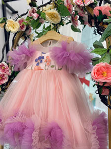 Vestidos de Cumpleaños para Niñas de Un Año, Diseño Halter, Múltiples Capas Flotantes, Decoración con Cuentas Ecológicas, OEM/ODM, Superventas - Product Image 3