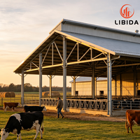 Establo Prefabricado de Acero para Ganado, Caballos y Otros Animales, Nave Agrícola Metálica Prefabricada, Cobertizo para Vacas