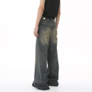 Custom Men's Denim Pants 100% Cotton Casual Jeans Straight Leg Vintage Washed Trousers OEM ODM Wholesale Manufacturer - Product Image 6