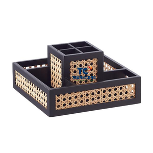 Cesta de almacenamiento hecha a mano con forma rectangular de caña de ratán ecológica de lujo de nuevo diseño para mesa hecha en Vietnam - Product Image 1