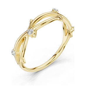 Elegante Anillo de Diamantes de Laboratorio para Mujer, 0.04 CT, Diamantes de Laboratorio VVS-VS-EF, Oro de 18K, 14K, 10K y Plata 925, Oro Rosa, Amarillo, Blanco - Product Image 5