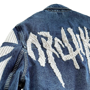 Factory Customized <b>Mens</b> Denim Pale Sun Bleach <b>Utility</b> Bomber <b>Jacket</b> Autumn Jean <b>Jackets</b> For <b>Men</b> - Product Image 4