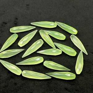 ลูกปัดหยดน้ำเหลี่ยมเพชรพลอย7x30มม. สีเขียวหยดสำหรับทำต่างหูลูกปัดหลวมขายส่ง - Product Image 4