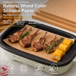 <span class=keywords><strong>Set</strong></span> di Fogli di Carta da Forno con Rivestimento in Silicone, Non Sbiancati, Resistenti al Calore, per Teglie da Forno e Grigliate di Cotolette di Agnello - Product Image 2