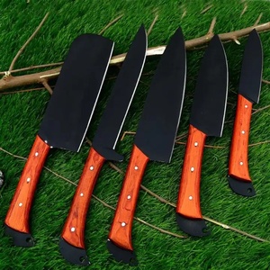 Jexmoo-Juego de cuchillos profesionales de acero al carbono, cuchillos de cocina hechos a mano con mango de madera, personalizados para chefs y cocineros, 5 unidades - Product Image 2
