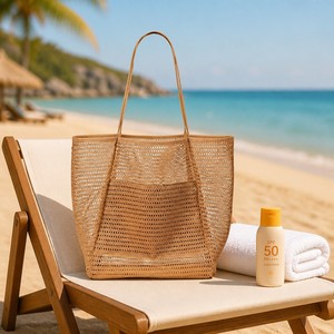 Foldable Mesh Beach Tote <b>Bag</b> Large Capacity Travel Storage <b>Bag</b> Seaside Vacation <b>Net</b> <b>Bag</b> Shopping <b>Bag</b> - Product Image 3