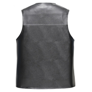 Chalecos y chalecos de cuero grueso y cálido para hombre, chaleco de un solo pecho con cuello en V, ropa de abrigo informal, 2025 - Product Image 2
