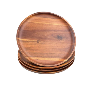 Assiettes en bois d'acacia naturel de style rustique en gros d'usine avec assiettes de chargeur de logo laser pour la maison et les événements Vietnam - Product Image 3