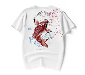 Camiseta bordada de moda para hombre, Camiseta de algodón personalizada con logotipo personalizado, camiseta de manga corta de estilo callejero - Product Image 3