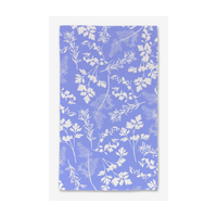 Serviettes de golf de luxe en coton biologique indien, 45x65cm, 200 GSM, séchage rapide, anti-rétrécissement, durables, bleu floral brodé
