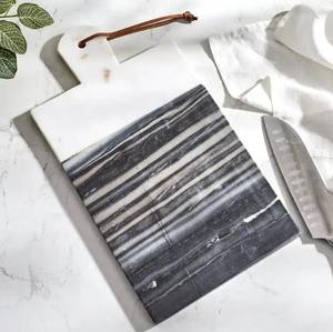 Planche à découper double face avec surpiqûre en marbre Planches à découper de cuisine pour steak occidental Fromage Viande Pain - Product Image 2