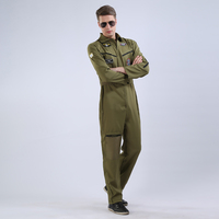 Vente chaude Flight Suit Top Custom Adult Suit Combinaisons Couleur Verte Poches One-piece Costumer Flight Suit