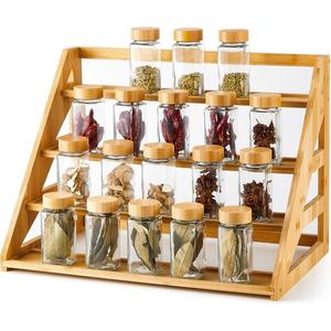 キッチンアクセサリー収納ラック<span class=keywords><strong>3</strong></span>層環境にやさしい竹スパイスラック収納高さ調整可能な棚バスルームカウンタートップ用 - Product Image 5