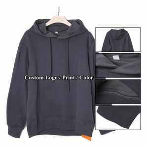 เสื้อมีฮู้ดสำหรับผู้ชายสีพื้นหนาพิมพ์ลายได้ตามต้องการสำหรับฤดูใบไม้ร่วงและฤดูหนาว - Product Image 2