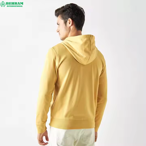 Sweat à capuche zippé intégral en molleton épais à coupe droite, double couche, épaules tombantes, 100 % coton, unisexe, respirant, séchage rapide, hiver - Product Image 4