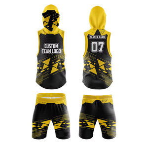 Tenues de football 7v7 respirantes grande taille OEM, ensembles personnalisés sublimés à séchage rapide, sans manches, unisexe, compression, 100 % polyester - Product Image 5